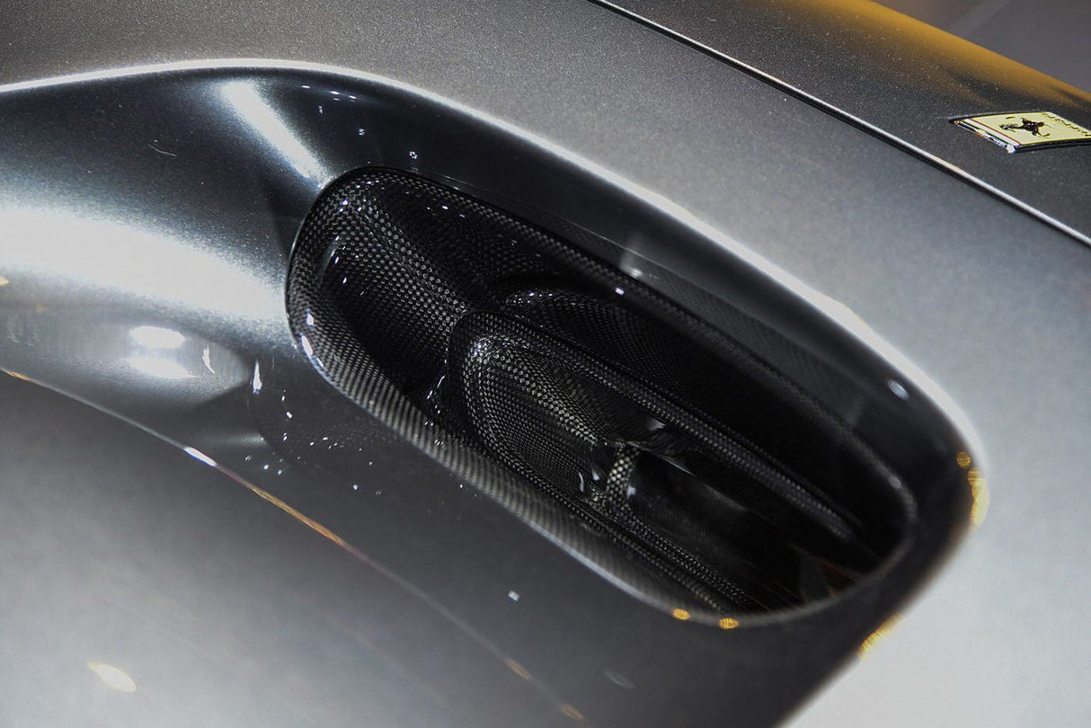 2019-2024 Ferrari F8 OEM Style Dry Carbon Fiber Hood Vents