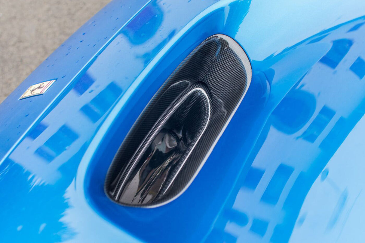 2019-2024 Ferrari F8 OEM Style Dry Carbon Fiber Hood Vents