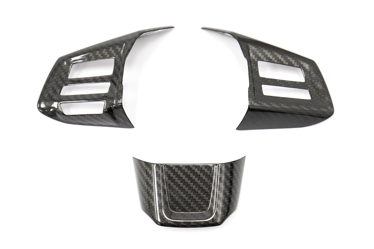 OLM Carbon Fiber Steering Wheel Covers - 2015 Subaru WRX / 2015 STI (MT)