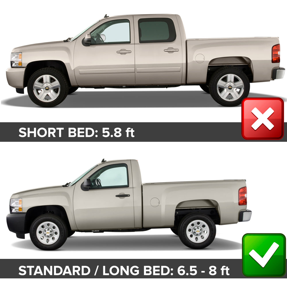 2007-2014 Chevy Silverado 1500 2500HD 3500HD 6.5 8Ft Bed Fender Flares