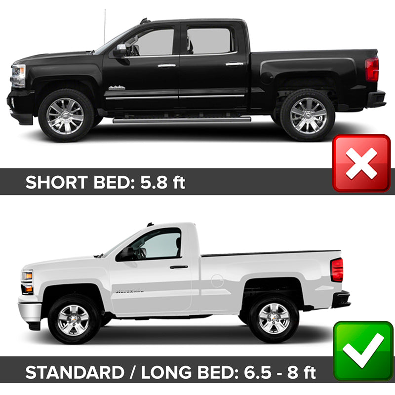 2014-2018 Chevy Silverado 1500 6.5Ft 8Ft Long Bed Fender Flares 4PC
