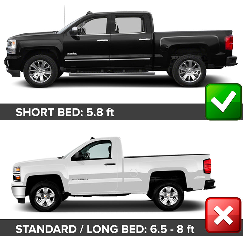 2014-2018 Chevy Silverado Short Pocket Rivet 4PCS Fender Flares ABS