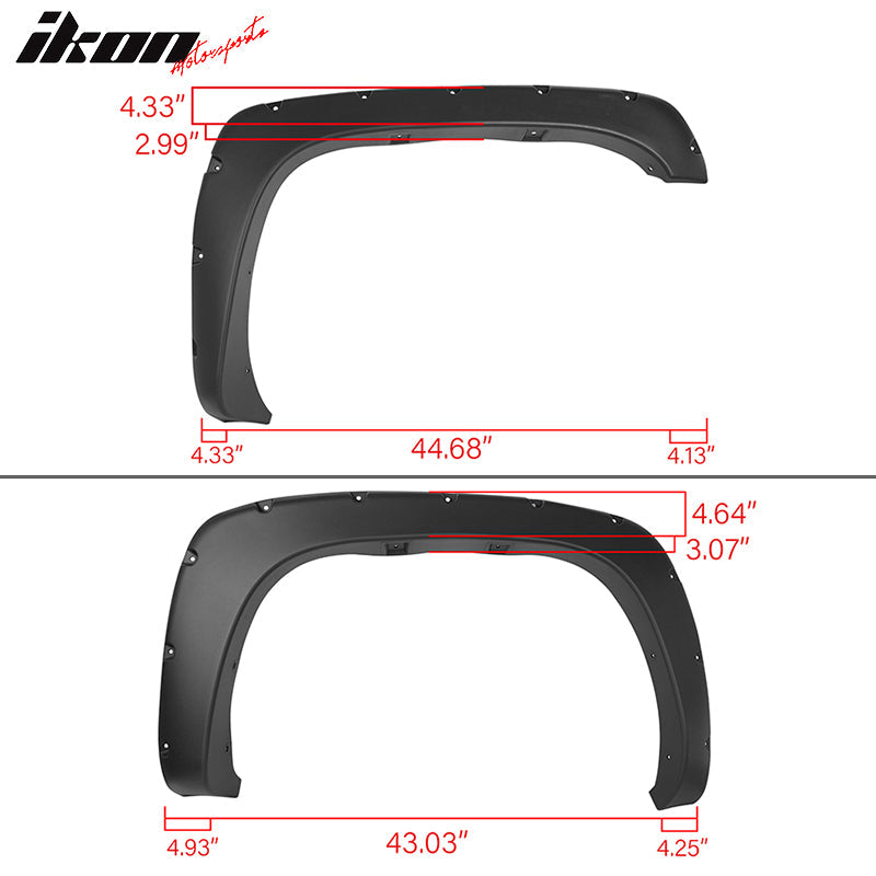 1999-2007 Chevy Silverado GMC Sierra Pocket Rivet Black Fender Flares