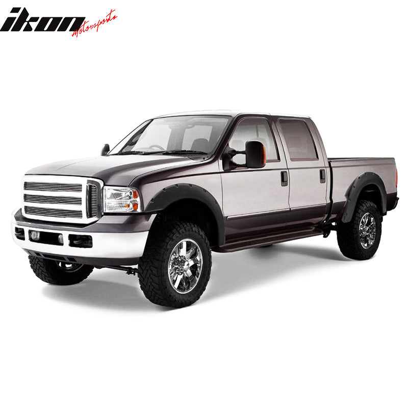 1999-2007 Ford F250 350 Super Duty Black Fender Flares Set PP 4PCS