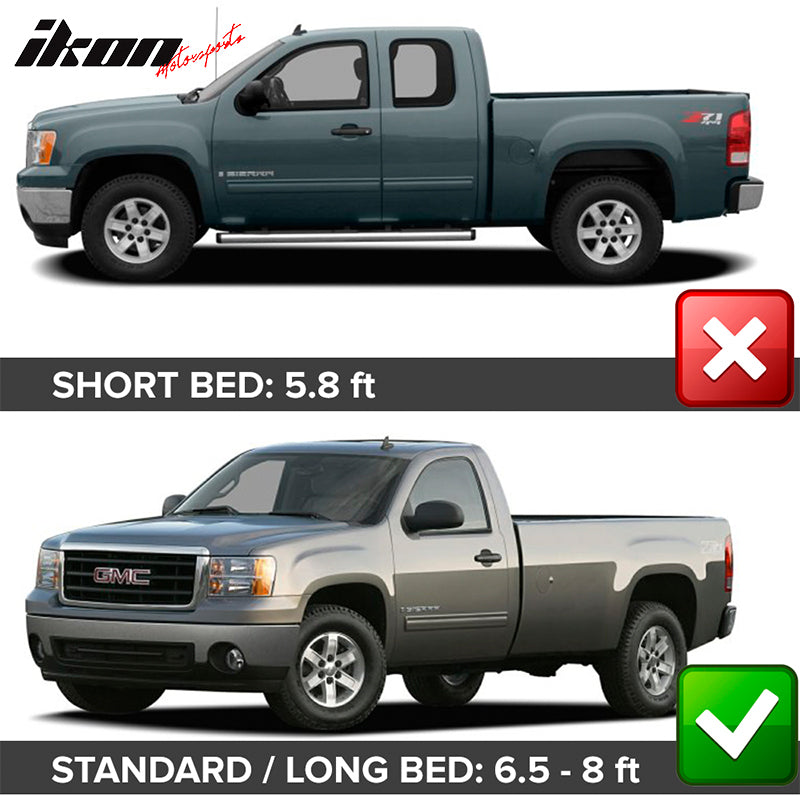 2007-2013 GMC Sierra 1500 6.7 8.2Ft Long Bed Black Fender Flare PP 4PC