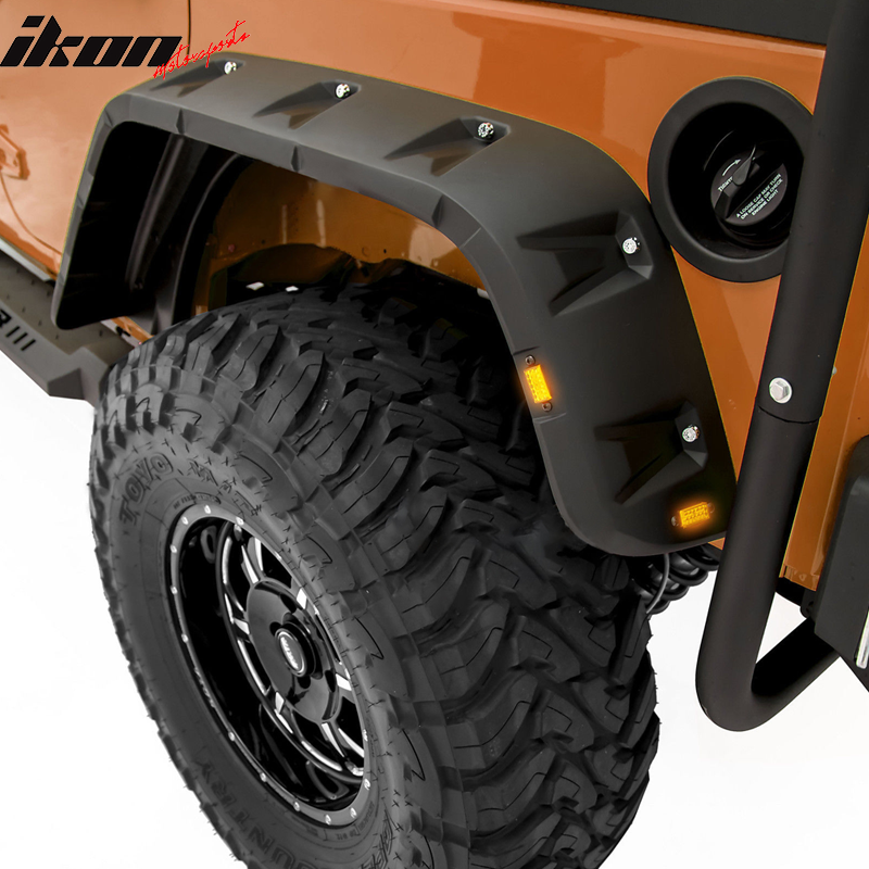 2007-2018 Jeep Wrangler JK Pocket Rivet Fender Flare w/ LED Side Maker