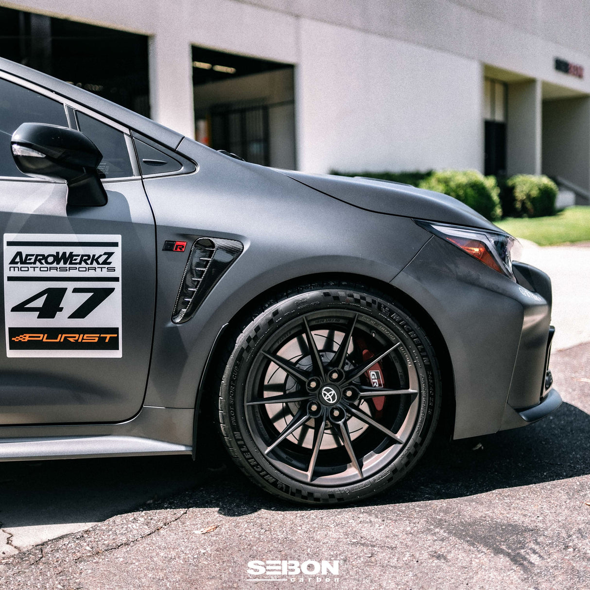 Dry carbon fiber fender vents for 2023-2024 Toyota GR Corolla - Gloss finish
