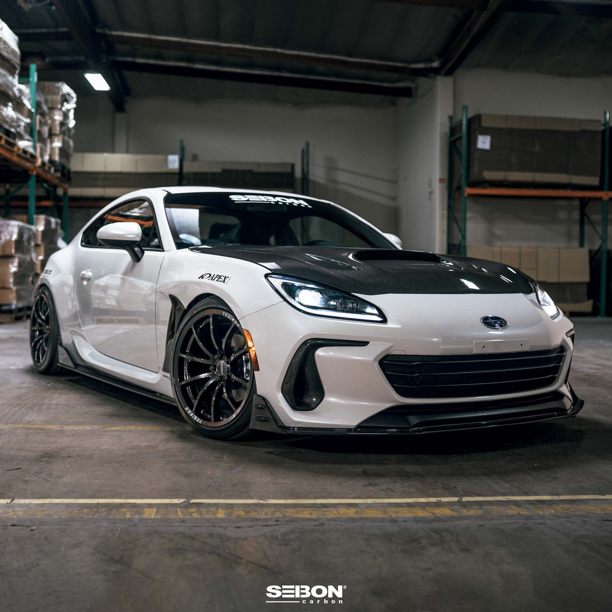 MB-style carbon fiber front lip for 2022 Subaru BRZ