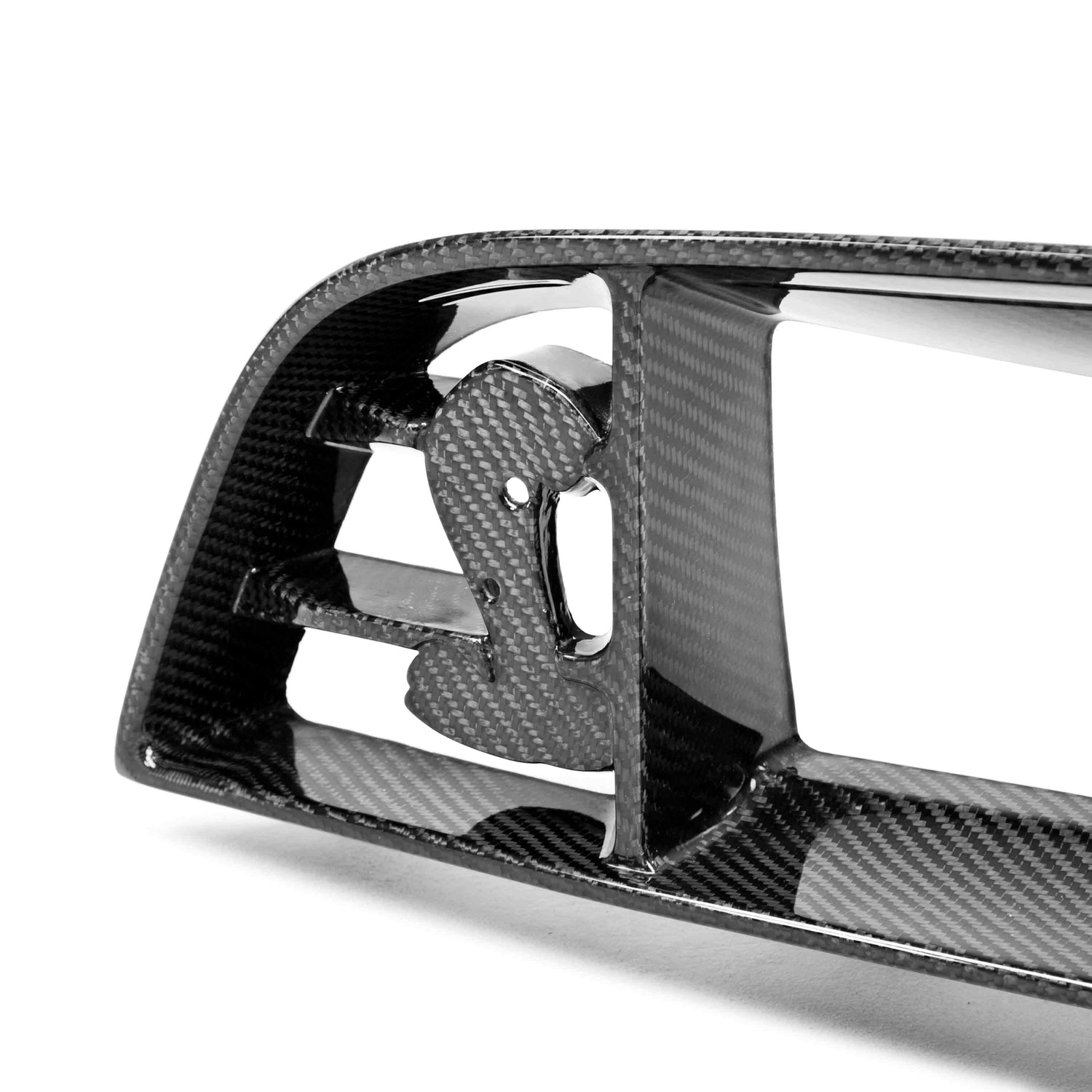 Carbon fiber front upper grille for 2013-2014 Ford Shelby GT500 with location for Cobra emblem