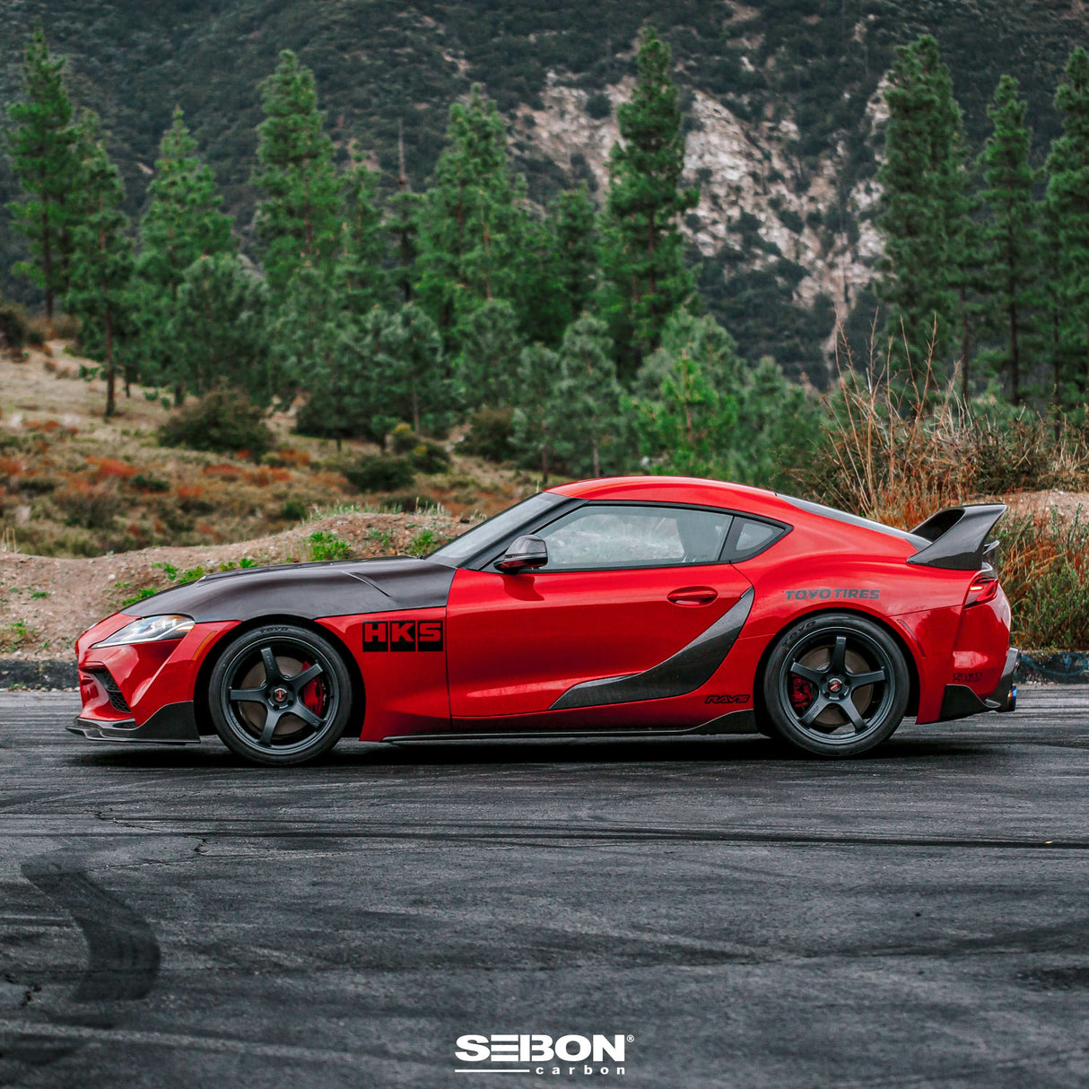 OE-style carbon fiber side skirts for 2020-2023 Toyota Supra