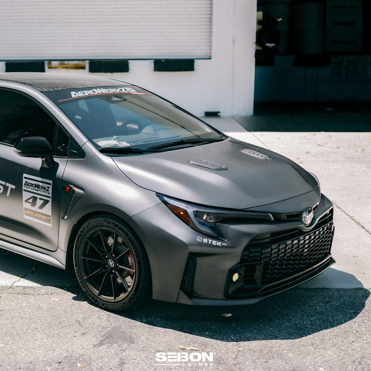Dry carbon fiber hood vents for 2023-2024 Toyota GR Corolla - Gloss finish