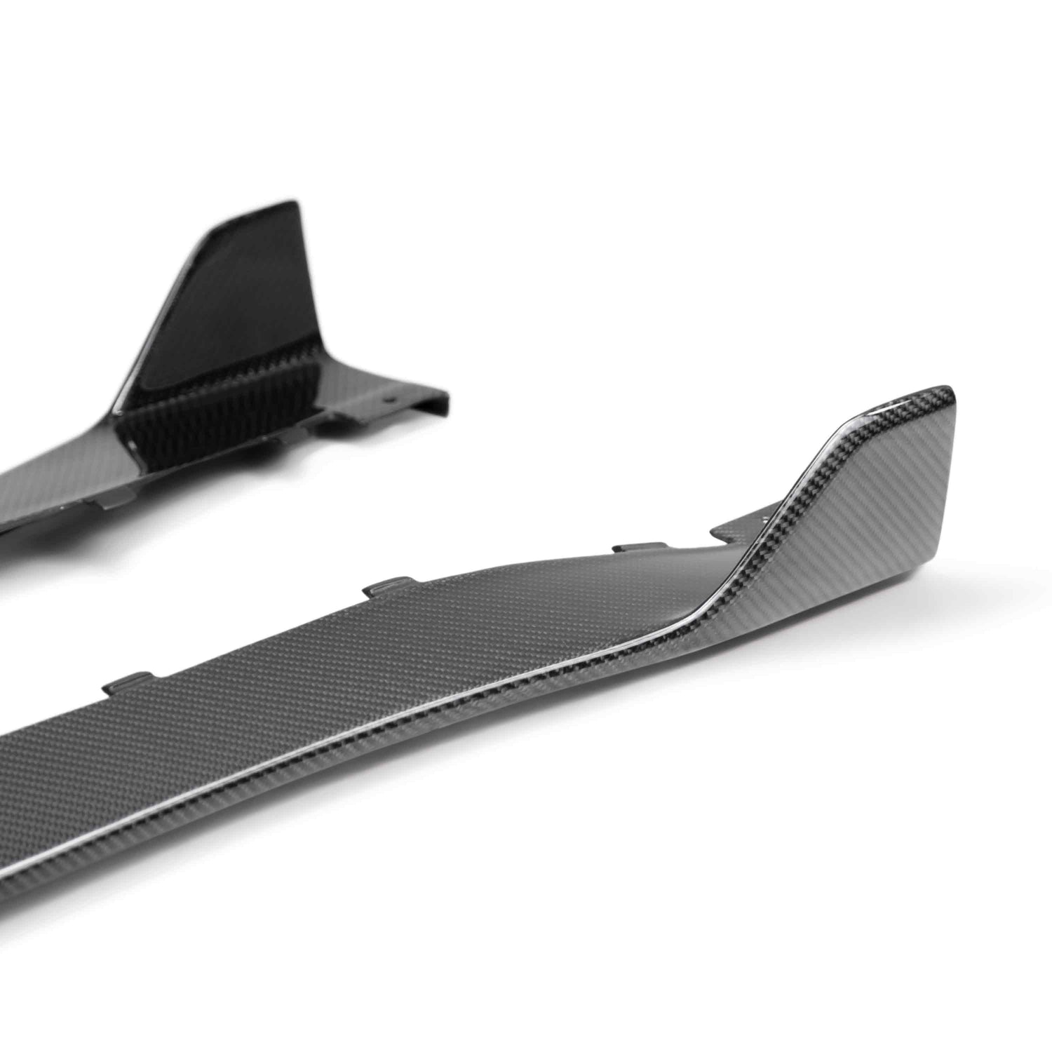 Carbon fiber rocker panel splitters for 2020-2022 Ford Mustang Shelby GT500