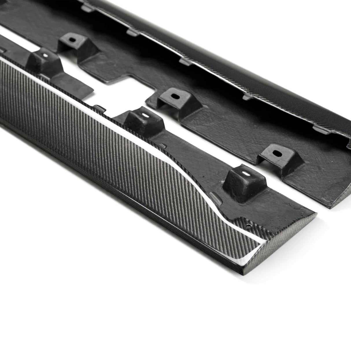 Type-AR carbon fiber side rocker panel splitter for 2015-2023 Ford Mustang