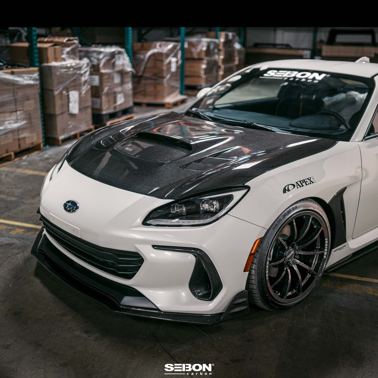 MB-style carbon fiber front lip for 2022 Subaru BRZ