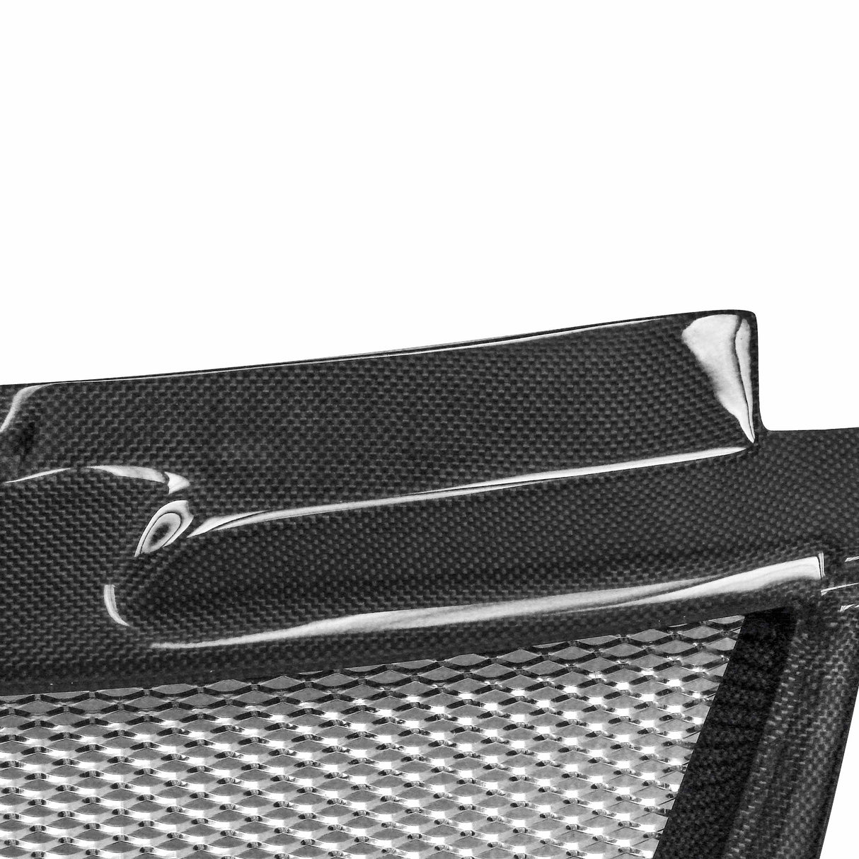 TD-style carbon fiber front grille for 2006-2009 Volkswagen Golf GTI (Emblem Shaved)