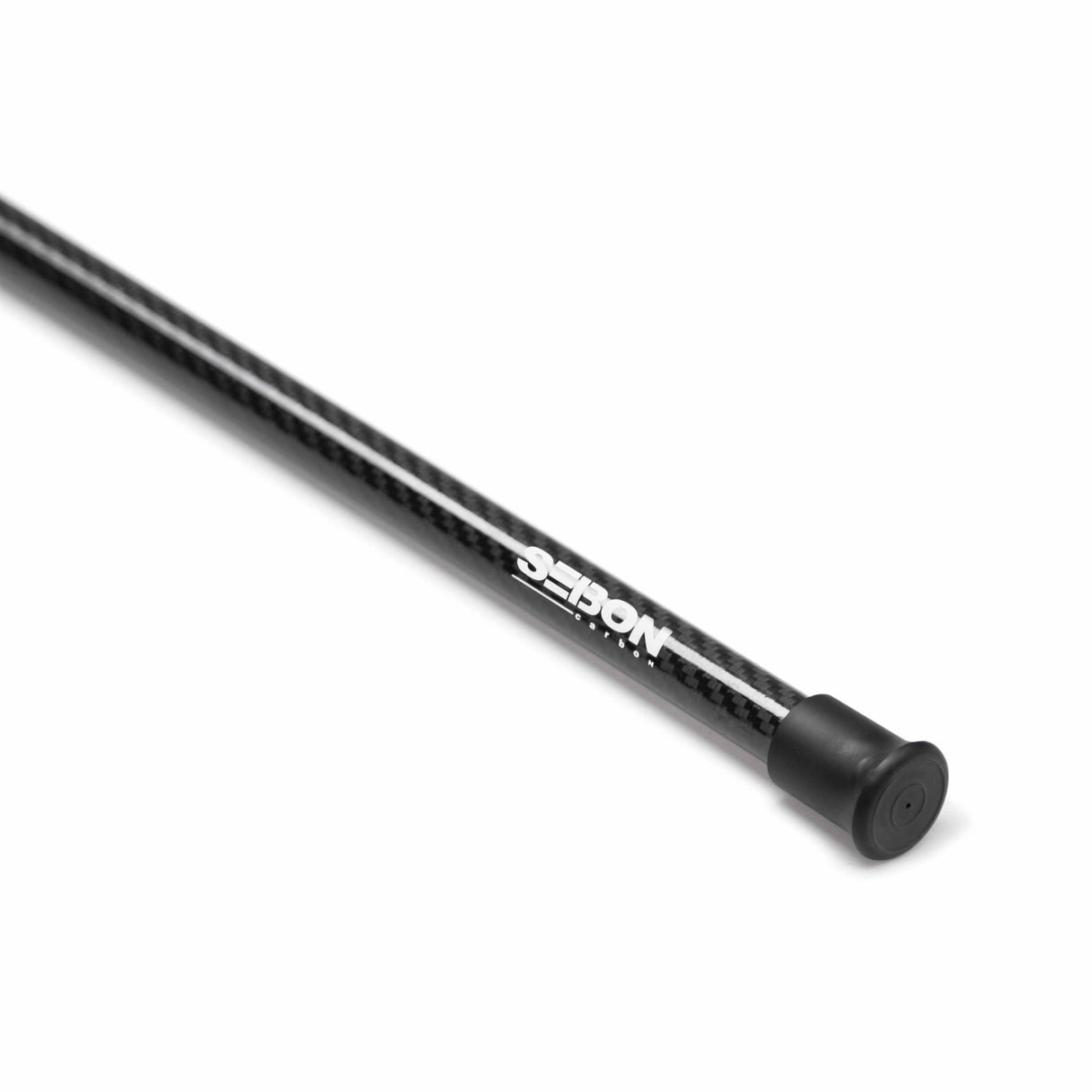 Carbon fiber hood prop with Seibon logo