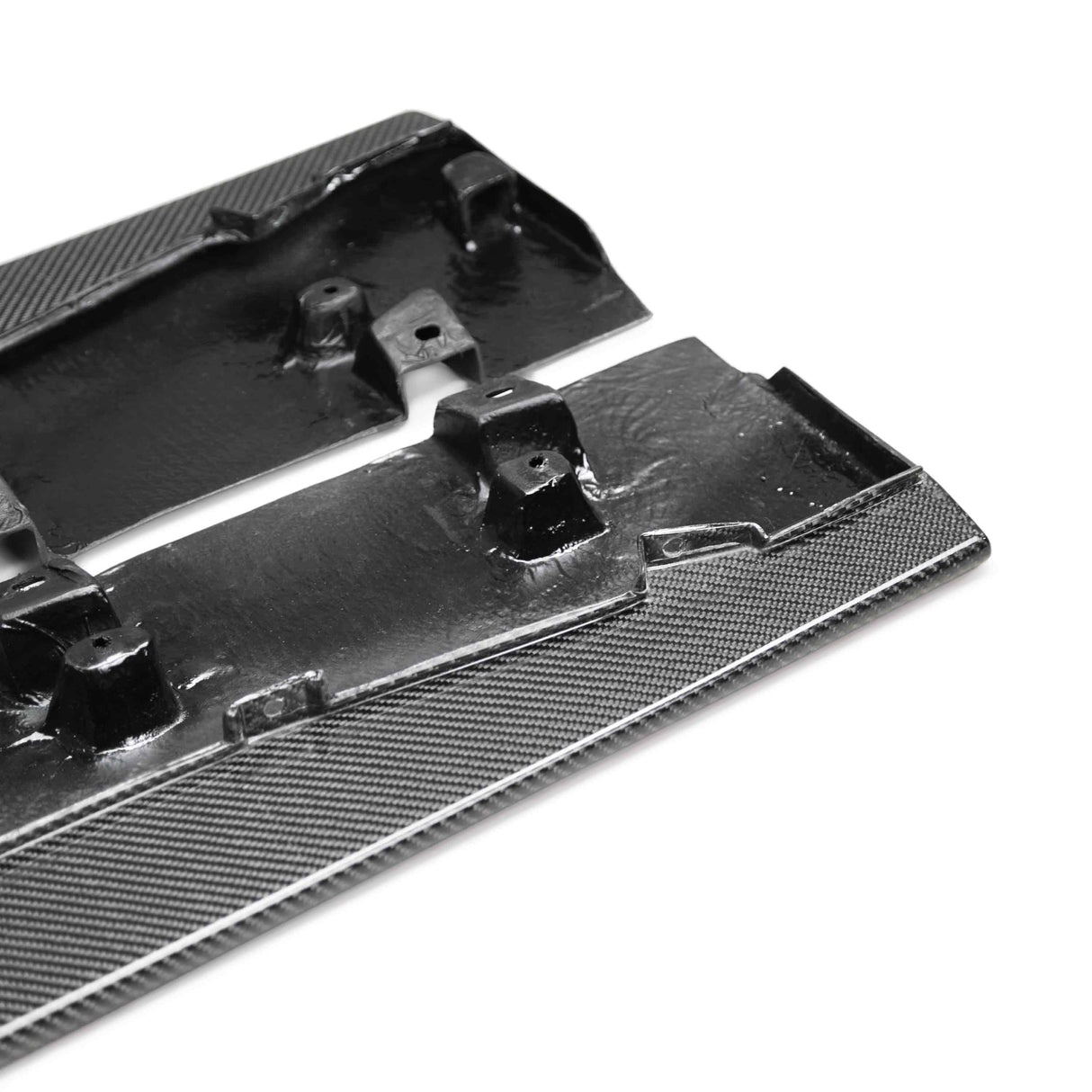 Carbon fiber side splitter extensions for 2020-2022 Ford Mustang Shelby GT500