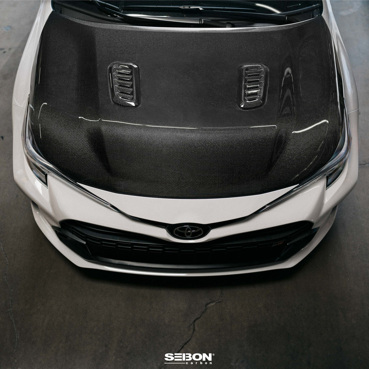 OE-style double-sided carbon fiber hood for 2023-2024 Toyota GR Corolla