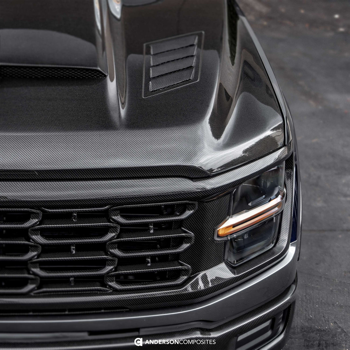 Carbon fiber front grille for 2024 Ford F-150 XL/XLT