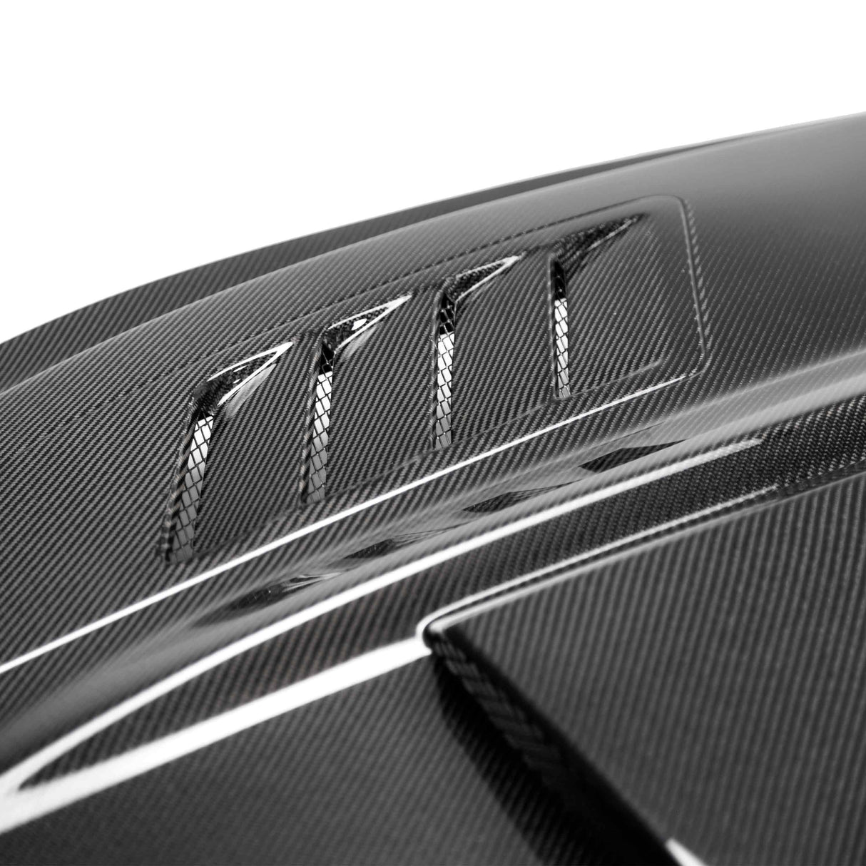 Type-AB ram air double sided carbon fiber hood for 2018-2023 Ford Mustang
