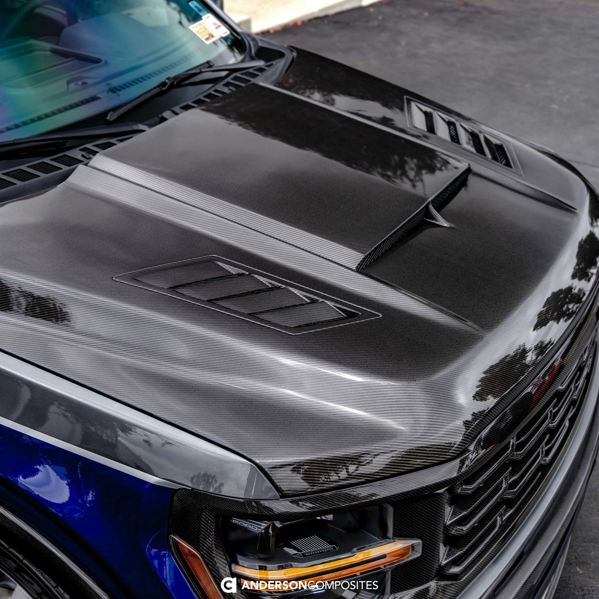 Type-AB carbon fiber hood for 2021-2024 Ford F-150