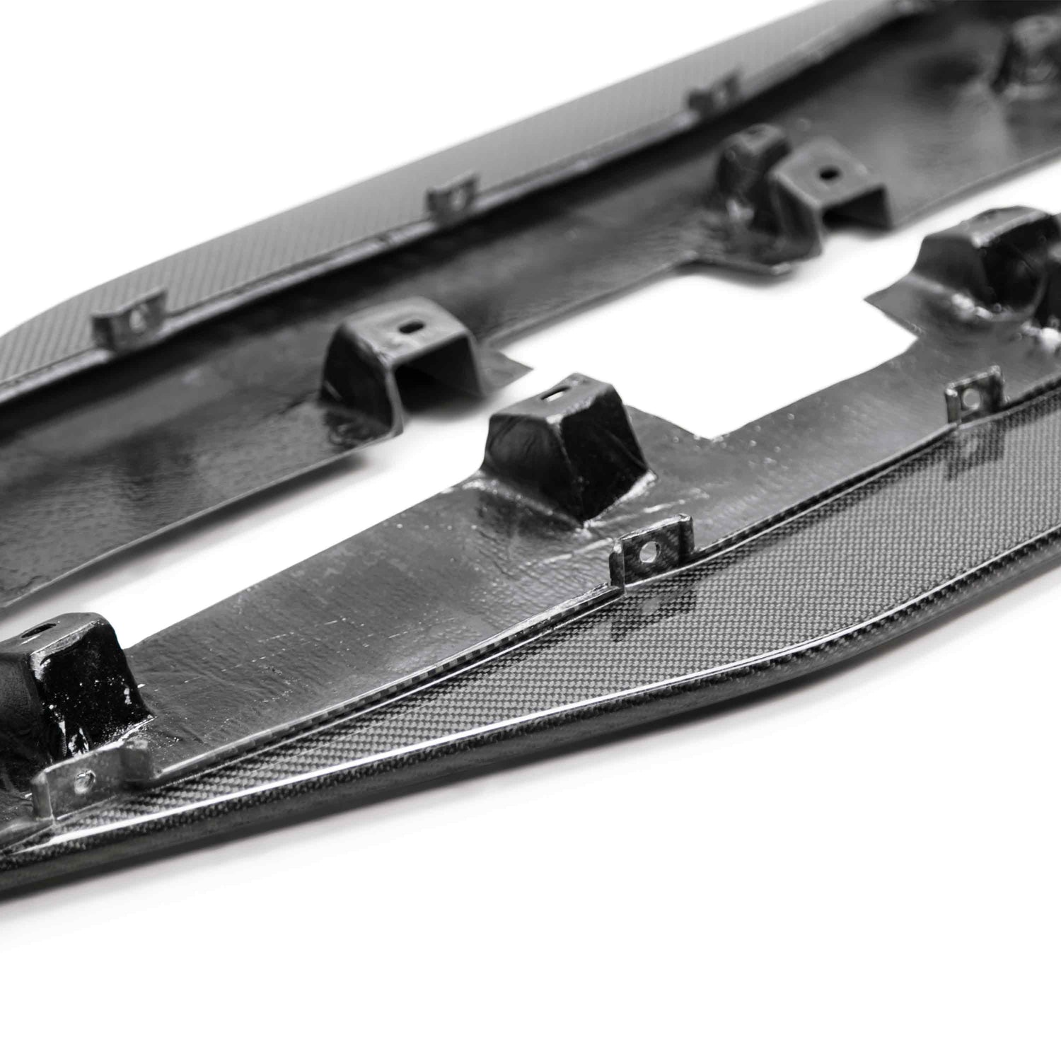 Carbon fiber side splitter extensions for 2020-2022 Ford Mustang Shelby GT500