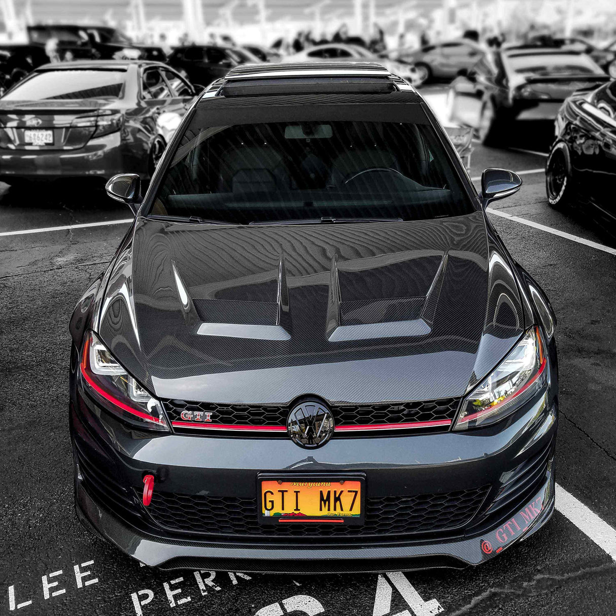 DV-style carbon fiber hood for 2015-2021 VW Golf MK7