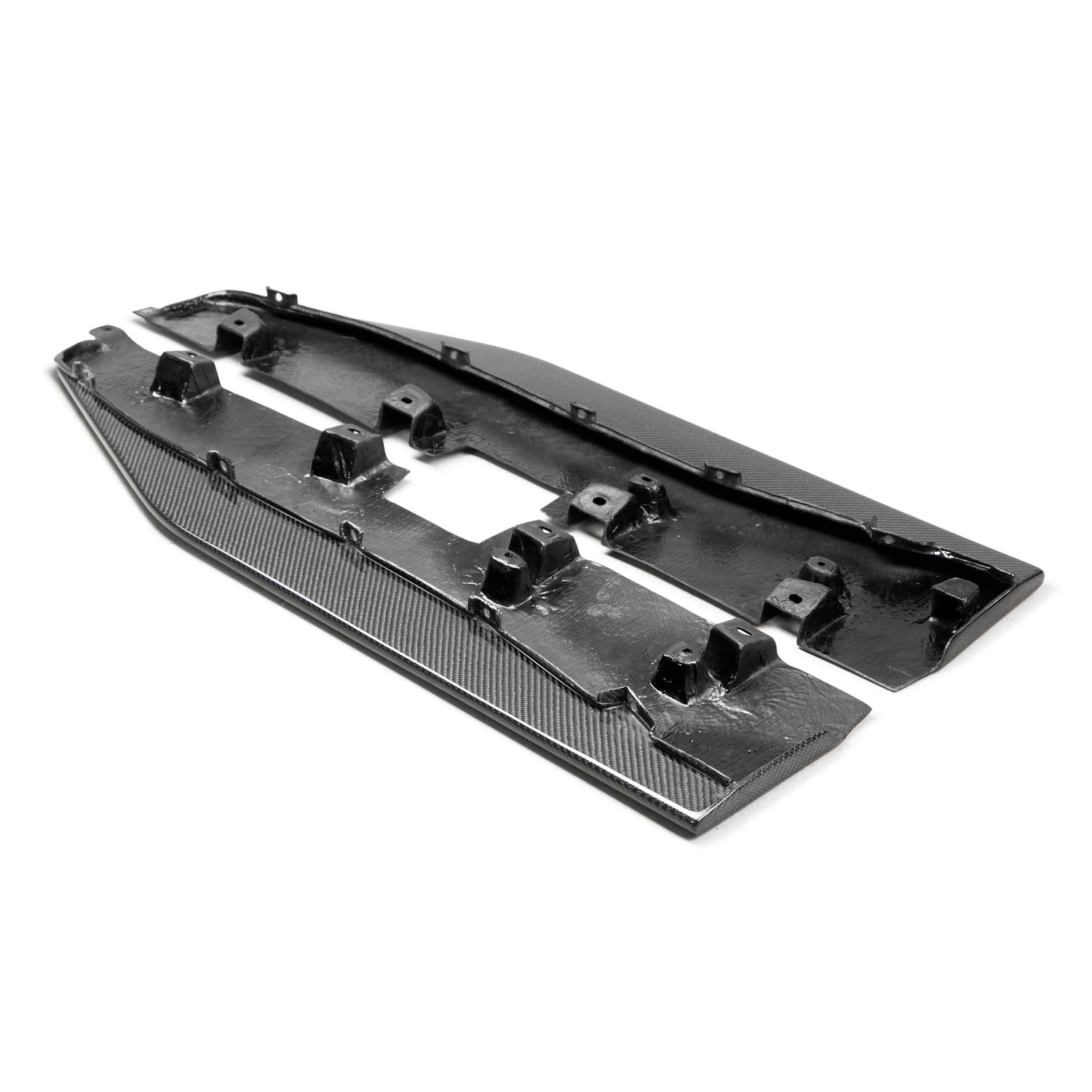 Carbon fiber side splitter extensions for 2020-2022 Ford Mustang Shelby GT500