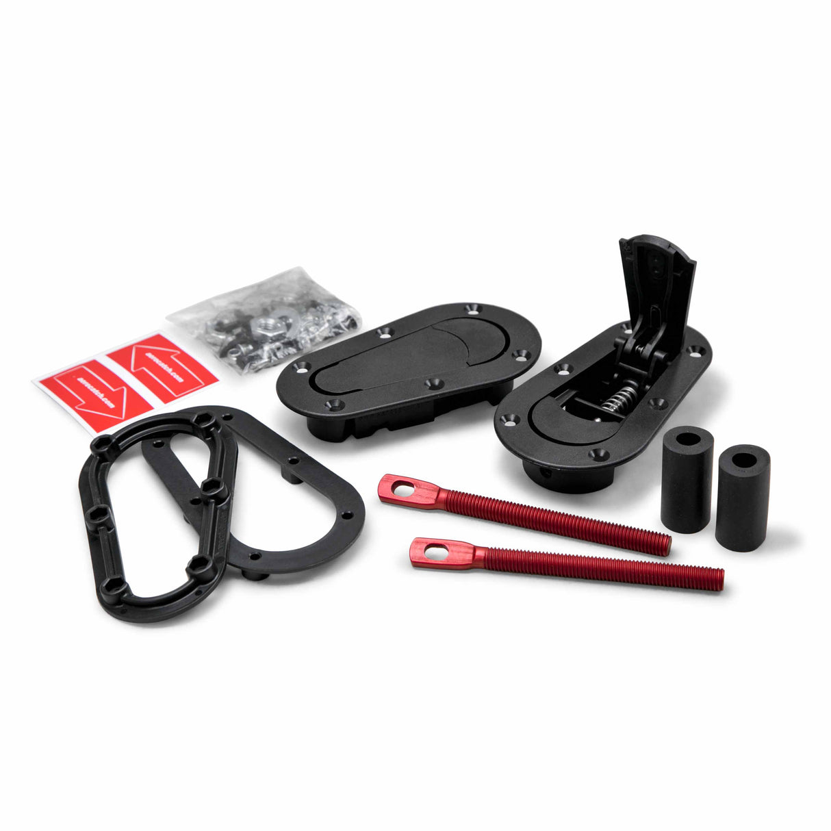 AeroCatch Plus Flush Hood Latch and Pin Kit - Black - no lock