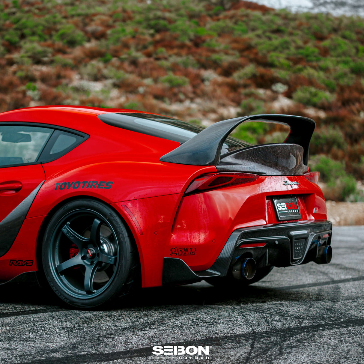 MB-style carbon fiber rear spoiler for 2020-2023 Toyota Supra