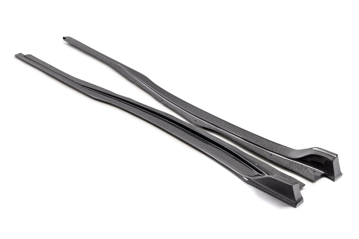 MB-style carbon fiber side skirts for 2023-2024 Toyota Prius