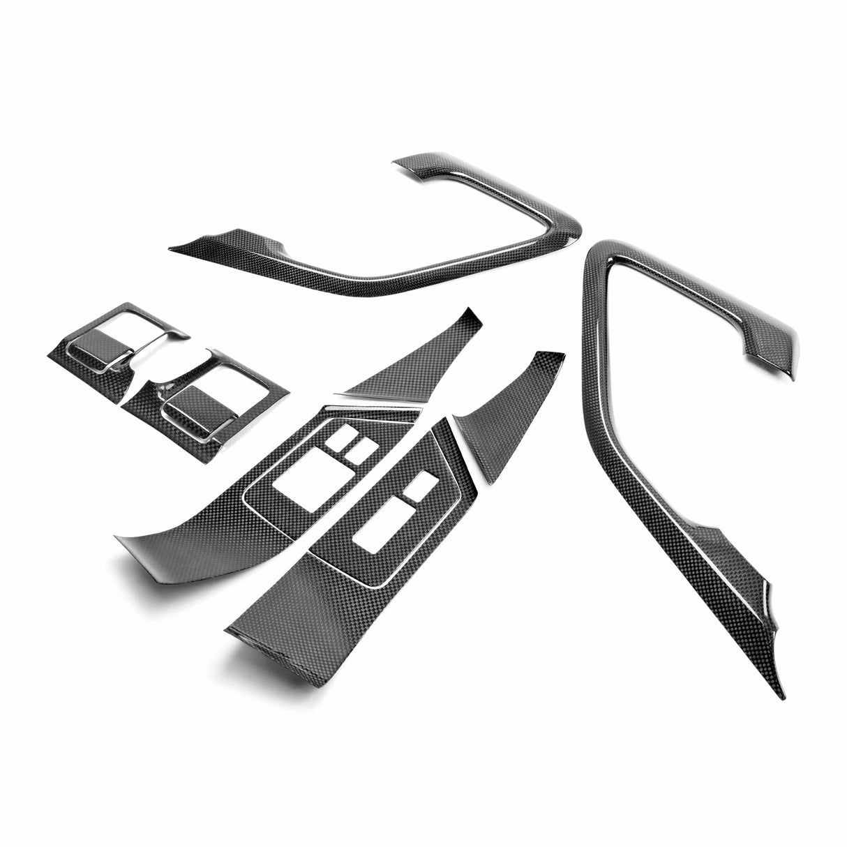 Carbon fiber interior door trim set (12 pcs) for 2009-2016 Nissan GTR