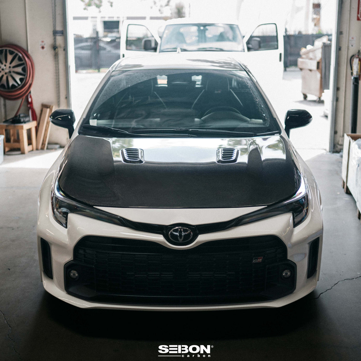 OE-style double-sided carbon fiber hood for 2023-2024 Toyota GR Corolla