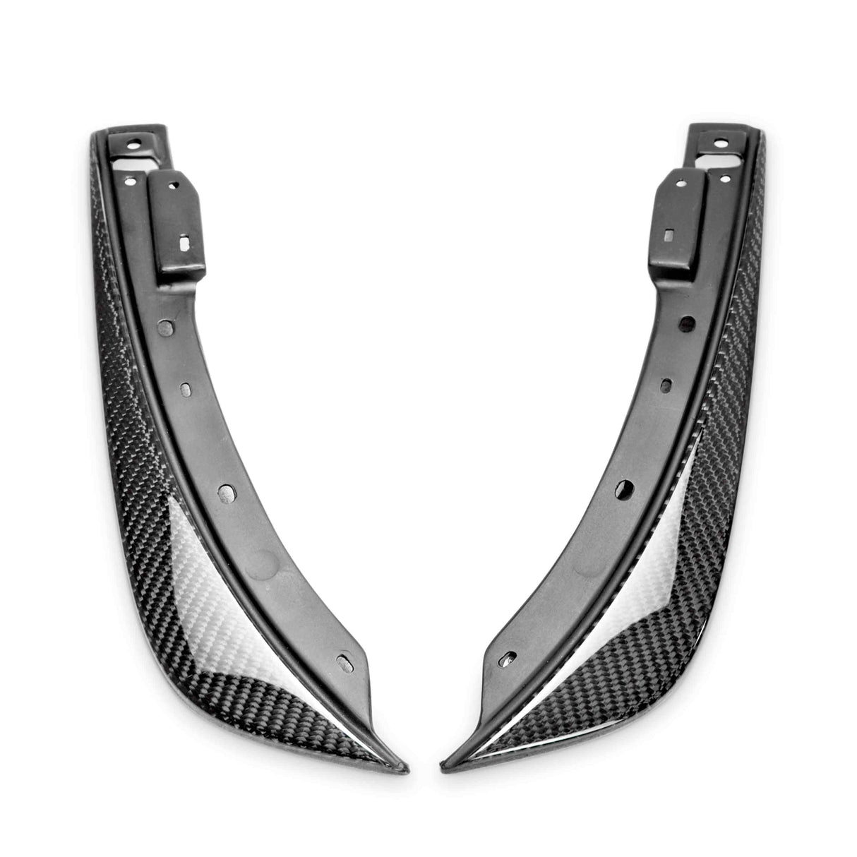 Carbon fiber front bumper canards for 2008-2014 Dodge Challenger