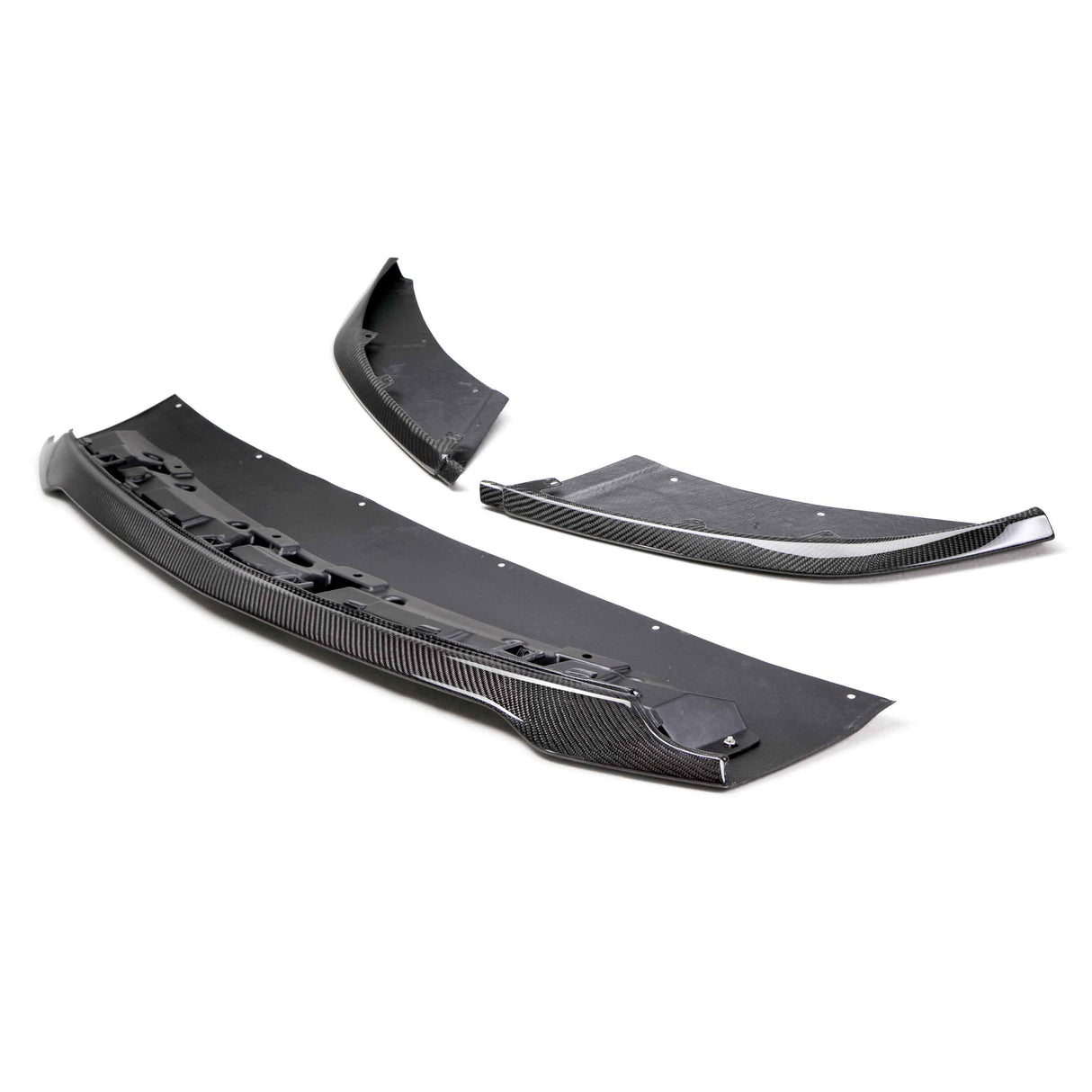 Carbon fiber front splitter for 2015-2020 Ford Mustang Shelby GT350 (3PC)
