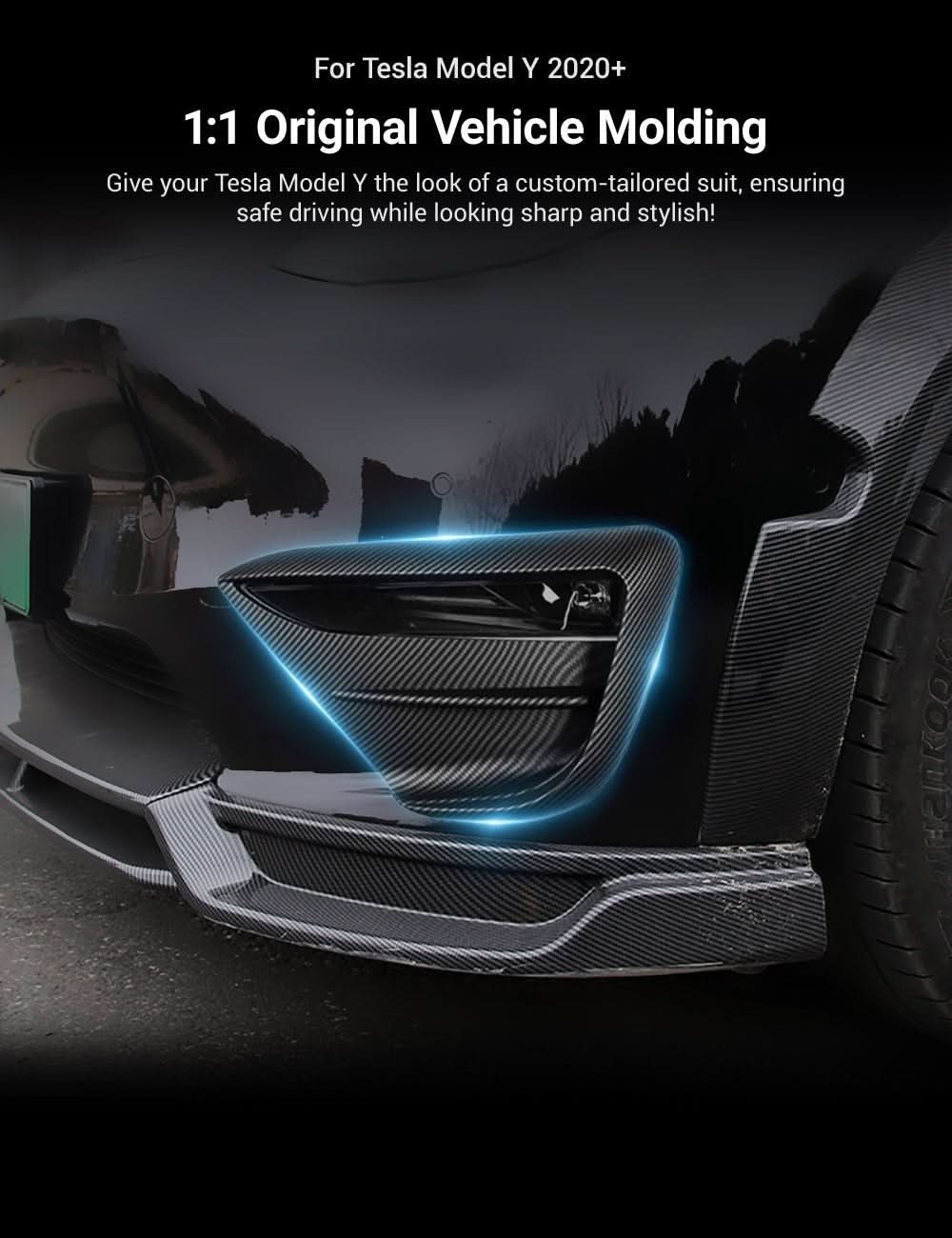 Fog Light Spoiler cover for Tesla Model Y