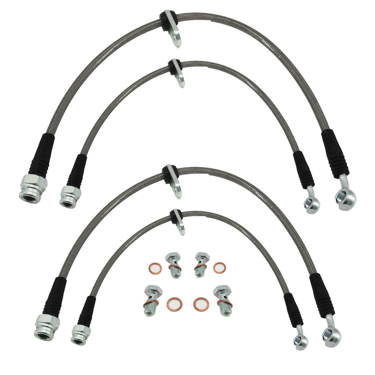Front & Rear Brake Line Replacement Kit For 96-00 Honda Civic w/rear disc