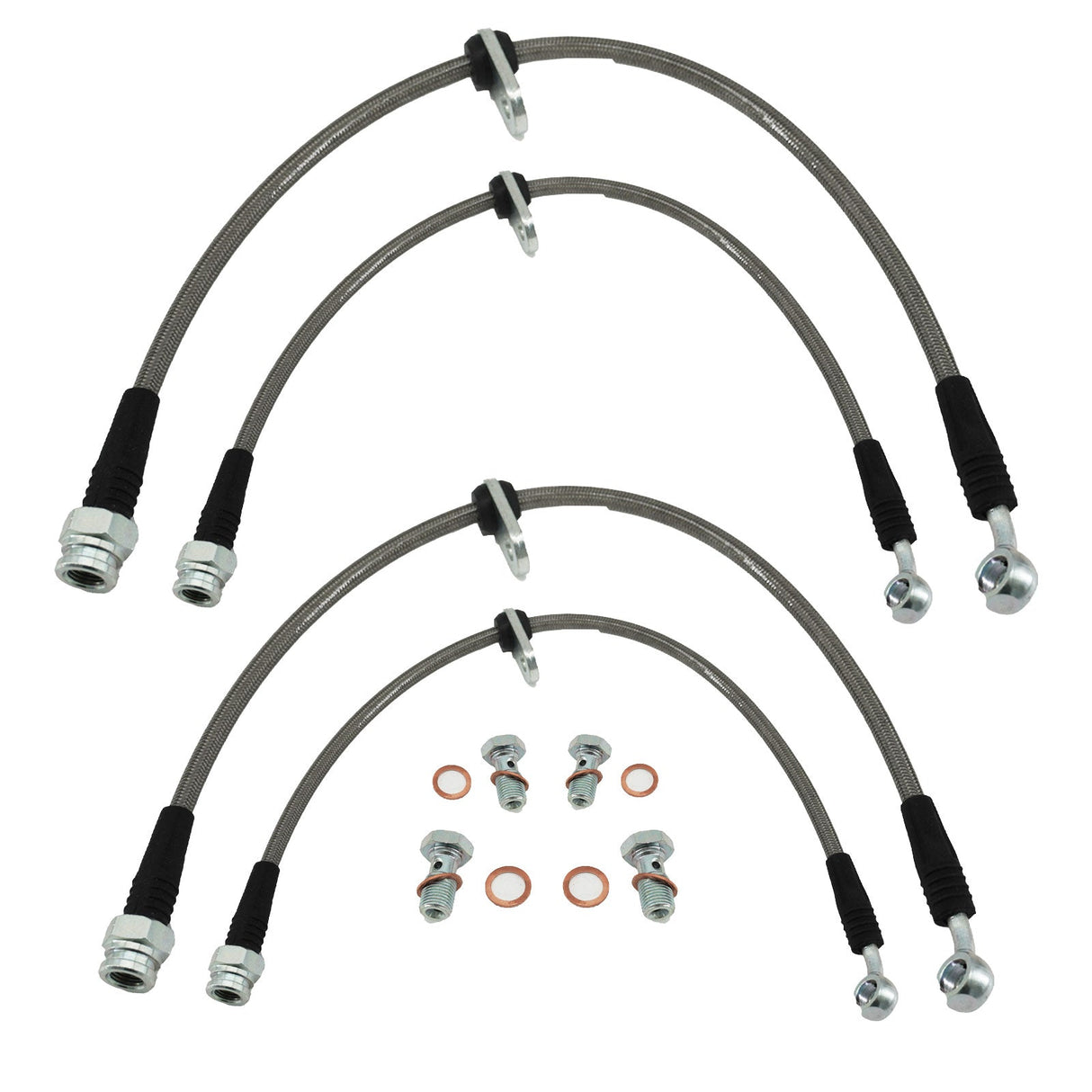 Stainless Steel Front and Rear Brake Line Kit for 96-00 Honda Civic w/ rear disc