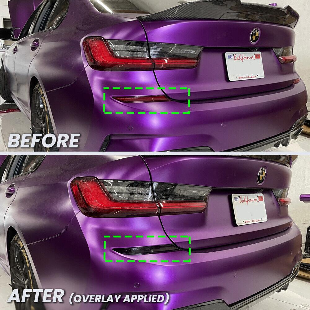 2019-2022 BMW G20 330i M340i Rear Bumper Reflector Overlay Tint SMOKED
