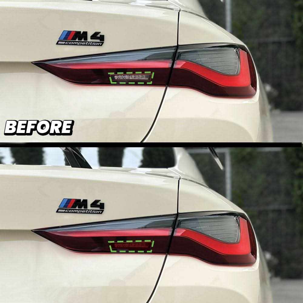 2021-2024 BMW G82 M4 Reverse Tail Light Pre-cut Overlay Smoked