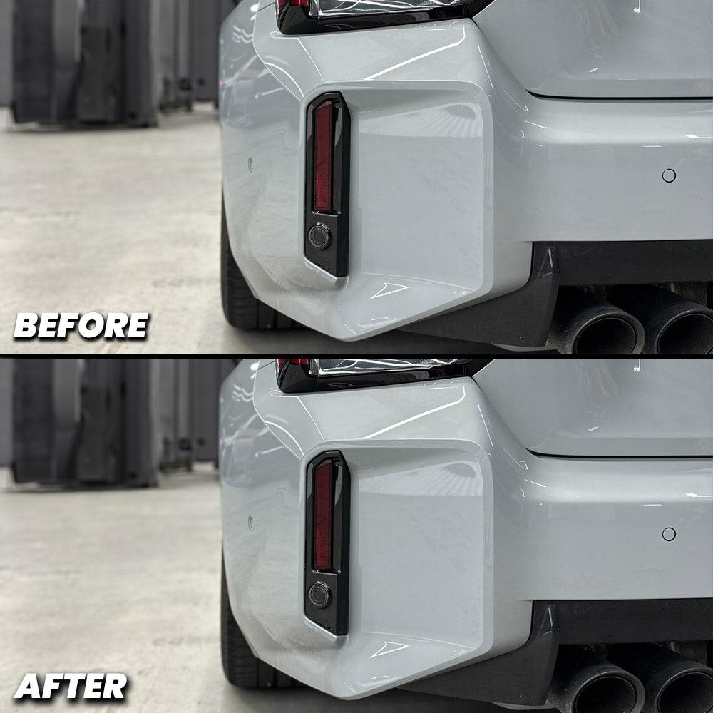 2023+ BMW G87 M2 Rear Bumper Reflector Pre-cut Overlay Smoked
