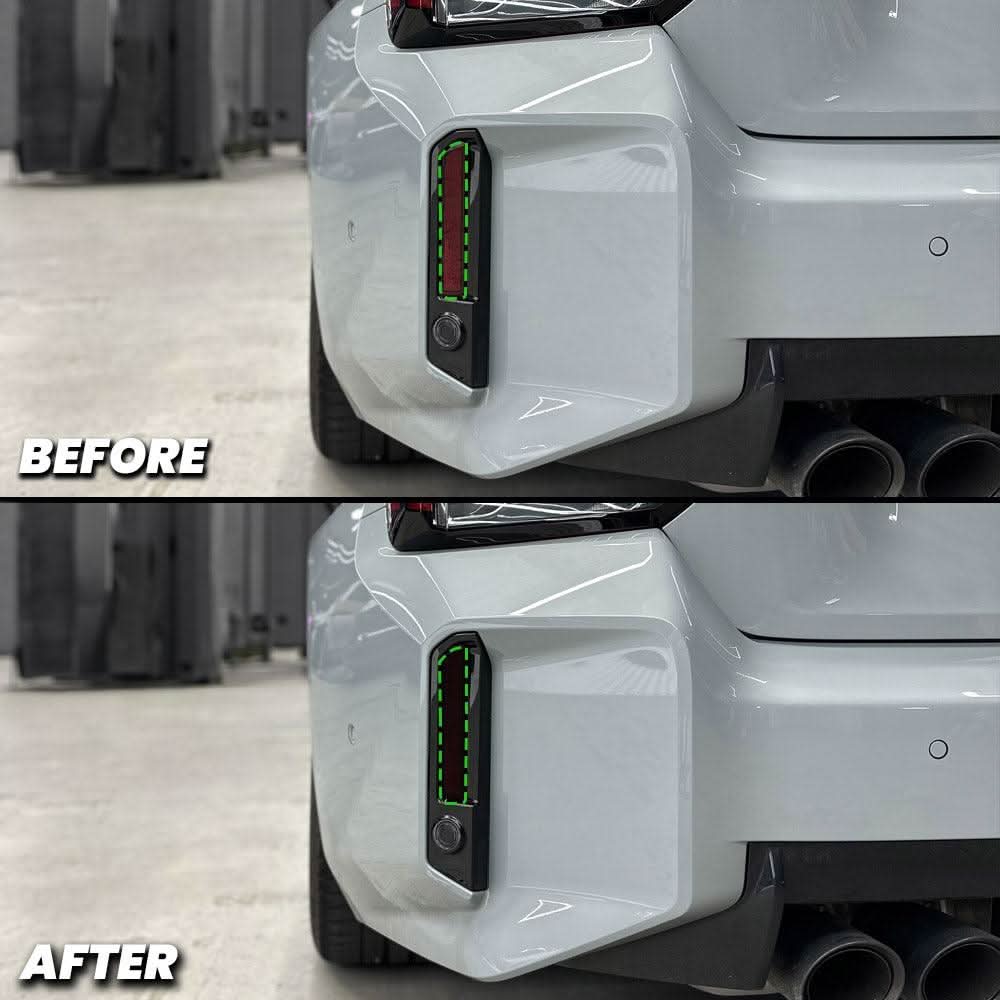 2023+ BMW G87 M2 Rear Bumper Reflector Pre-cut Overlay Smoked