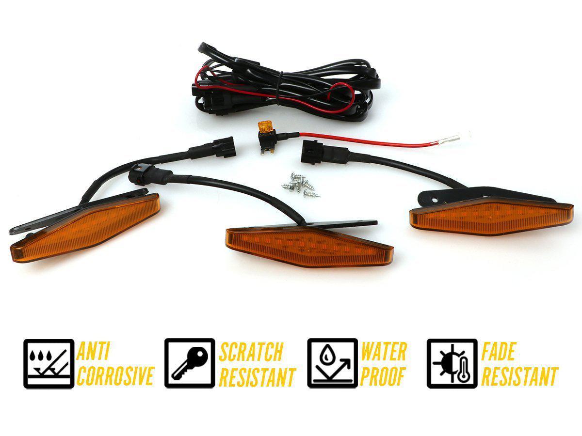 Grill Light - 14-20 4 Runner Trd Pro Raptor Led Light- V2 - 3pcs - Amber/Amber W/ 10a Pnp Wire