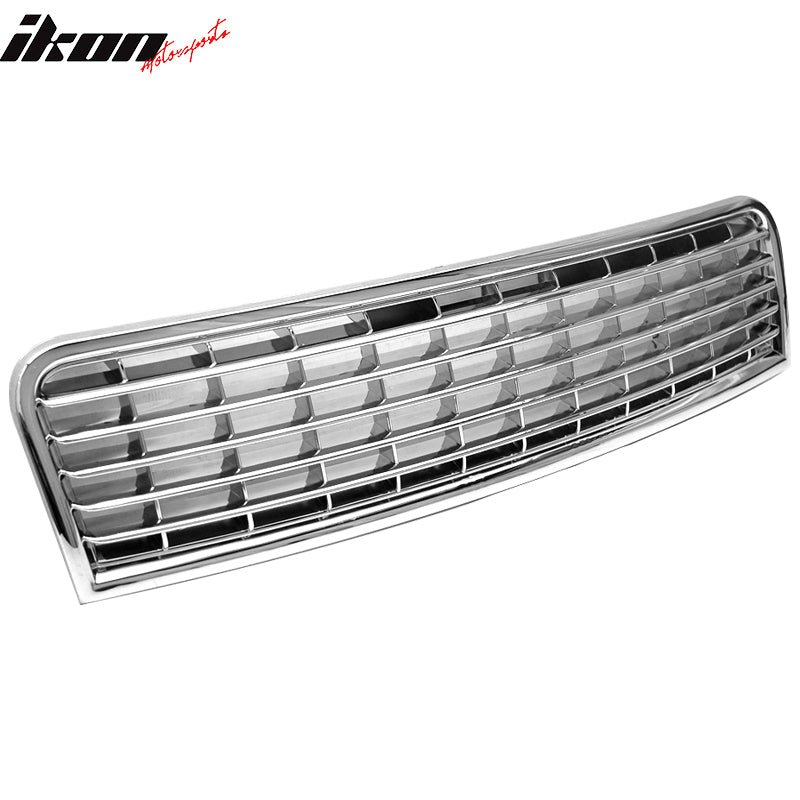 Fits 02-05 Audi A4 Chrome Hood Front Upper Grille - ABS