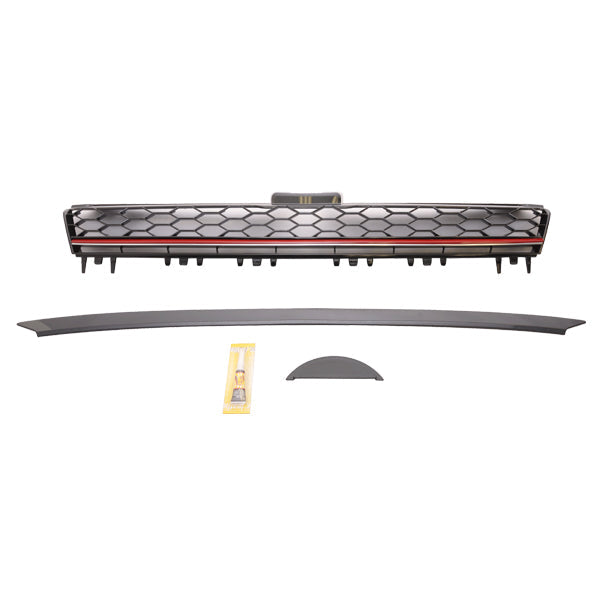 2015-2016 VW Golf MK7 GTI Style Black W/ Red Trim Front Grille ABS