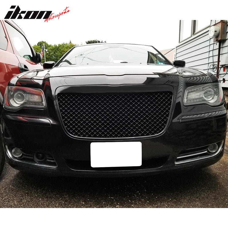 2011-2014 Chrysler 300 300C B Style Black Front Bumper Mesh Grille ABS