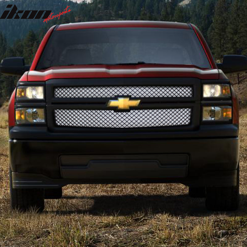 2014-2015 Chevy Silverado 1500 B Style Black Front Bumper Grille ABS