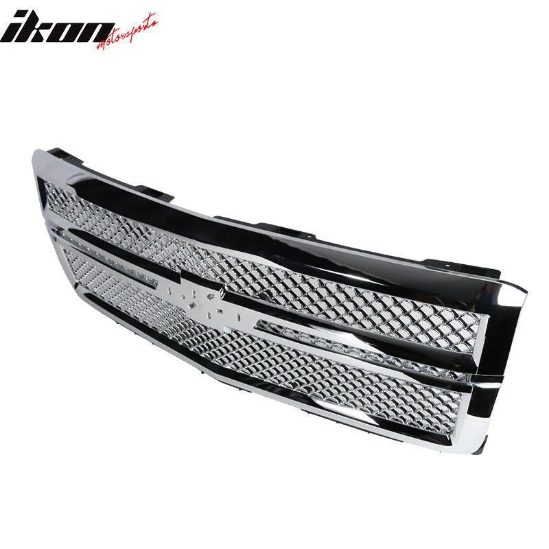 2014-2015 Chevy Silverado 1500 B Style Silver Front Bumper Grille ABS