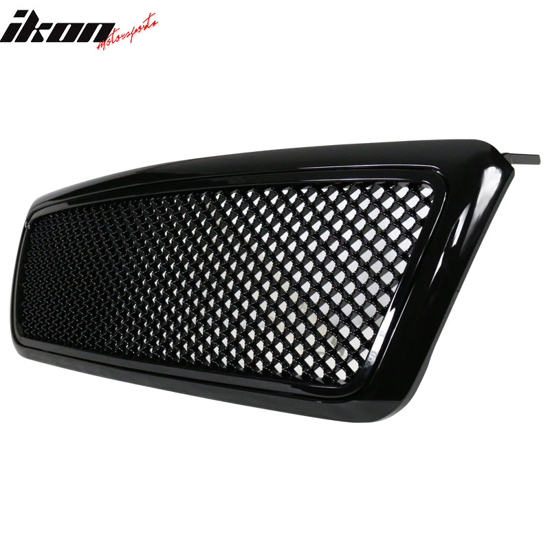 2004-2008 Ford F150 All Black Mesh Style Front Bumper Hood Grille ABS