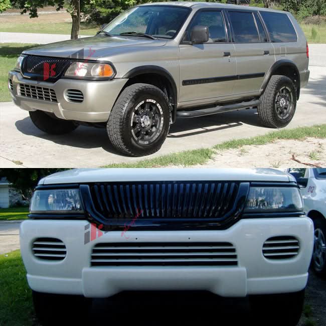 2000-2004Â Mitsubishi Montero Sport Unpainted Vertical Hood Grille ABS
